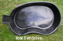 FIBERGLASS POND MODEL B WITH SPILLWAY
