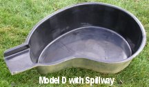 FIBERGLASS POND MODEL D WITH SPILLWAY